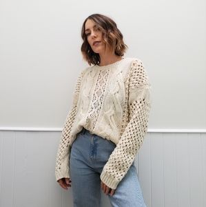 Chunky Knit Cream Sweater